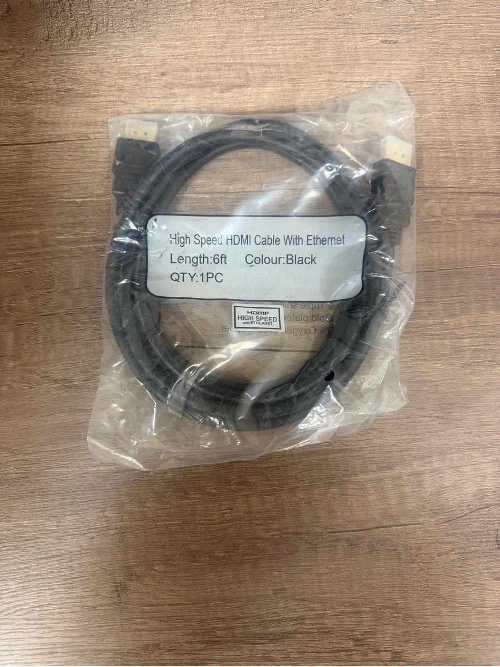 High-Speed HDMI Cable with Ethernet - Black, 6ft